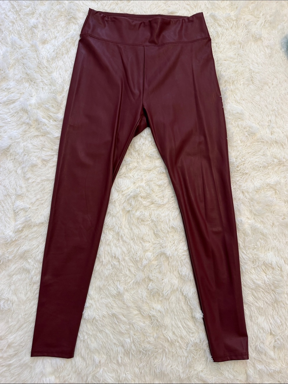 Woman’s Wild Fable Burgundy Faux-Leather Pants
